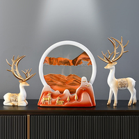 Décoration d'intérieur haut de gamme pour le Nouvel An chinois : Sculpture de cerf en résine époxy artistique et personnalisée, style sablier, objet de collection pour la maison