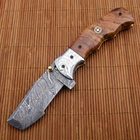 Nouveau couteau de poche OEM 2026 personnalisé, fait main, en acier inoxydable, à lame fixe, pointe clip, bord droit, 4 pouces, pour usage extérieur, avec manche en bois