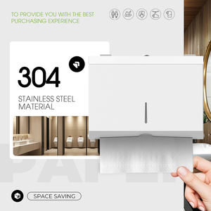 Porte-papier toilette mural en acier écologique FANDA avec revêtement en poudre blanche - Design moderne, garantie 1 an, utilisation au bureau - Product Image 5