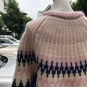 Maglione da <span class=keywords><strong>Donna</strong></span> Autunnale in <span class=keywords><strong>Cotone</strong></span> 100% Traspirante a Collo Alto, Lavorato a Maglia con Righe Arcobaleno, Vestibilità Ampia e Casual - Product Image 5