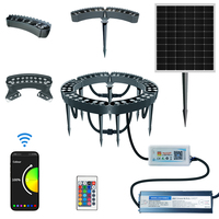 LED cincin warna RGB CCT lampu sorot luar ruangan kontrol aplikasi pintar untuk lampu dekorasi pohon kebun rumput