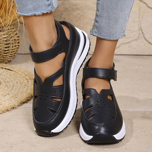 Women Summer <b>Wedge</b> <b>Sandals</b> New Thick Sole Closed-Toe <b>Sandals</b> Hollow Breathable <b>Platform</b> - Product Image 2