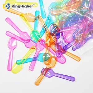 Cuillères en plastique jetables, petites cuillères à glace, mini-cuillères colorées pour dégustation, desserts, yaourts glacés, gelato, cuillères de fête - Product Image 2