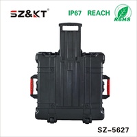 Valise trolley en plastique ABS rigide, étanche IP67, protection d'équipement, rangement multifonctionnel avec mousse personnalisée