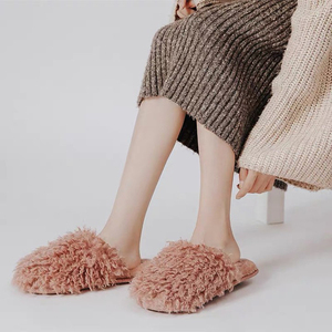 <span class=keywords><strong>Zapatillas</strong></span> de casa de piel sintética de felpa rosa cálida de invierno para mujer al por mayor - Product Image 3