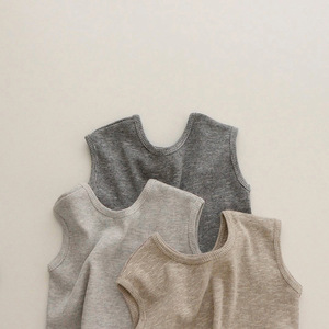 New Waffle Casual Summer Unisex Baby Clothes Sleeveless Shirt Top Matching Short Beanie 3 Pieces Kids Boys Baby Clothing <b>Sets</b> - Product Image 4