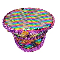 Chapeau de capitaine unisexe pour adulte, style Y2K, entièrement brodé de paillettes violettes, vertes et dorées, pour les fêtes de Mardi Gras, Burning Man, costume scintillant