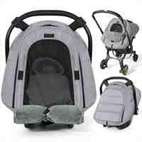 Housse de siège auto d'hiver pour bébé, compatible avec les sièges auto et les poussettes, respirante, auvent de siège auto pour bébé, essentiels d'hiver pour bébé
