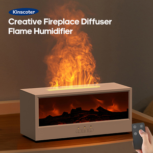 Aroma Essential <b>Oil</b> Fireplace <b>Diffuser</b> Colorful Flame <b>Diffuser</b> Bonfire Fireplace Humidifier with Remote Control for Home Office - Product Image 2