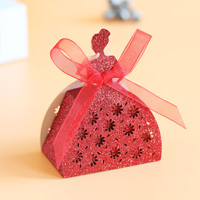 Boîte à dragées dorée ajourée à paillettes pour mariage, contenant alimentaire pour chocolats et bonbons