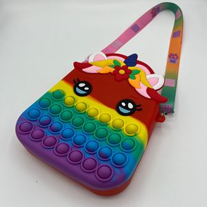 <span class=keywords><strong>Mochila</strong></span> <span class=keywords><strong>Pop</strong></span> para niñas, monedero, unicornios, Push Popper Bubble Fidget Toy, Mini bolso <span class=keywords><strong>de</strong></span> hombro <span class=keywords><strong>de</strong></span> silicona para Navidad, Año Nuevo - Product Image 4