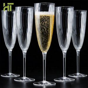 6Oz Clear Plastic <strong>Champagne</strong> <strong>Flute</strong> Glasses Hard Disposable Ldeal for Party Wedding Toasting Drinking New Years Eve Party Supplies - Product Image 1