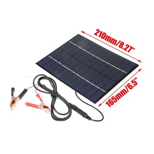 Masuyoshi Mitsu 5.5W <b>12V</b> Polycrystalline Solar Panel With Clips For 9-<b>12V</b> <b>Battery</b> Charging - Product Image 5