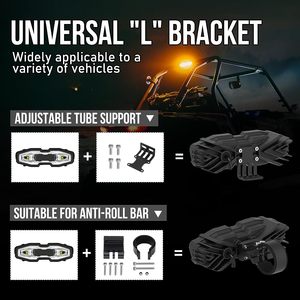 Feux de chasse à LED à 5 fonctions avec conception de trou d'aération, corps en aluminium, 5 modes, feu de freinage rouge, feu arrière, feu de conduite pour UTV ATV - Product Image 4