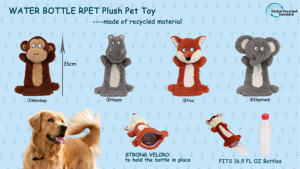 Juguete de Peluche para Mascotas 2025, Nuevo Diseño, Material Reciclado GRS Rpet, Relleno de Algodón PP y <span class=keywords><strong>Botella</strong></span> de Agua de Plástico para Perros y Gatos - Product Image 6