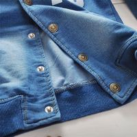 Vêtements pour enfants en gros, ensemble 2 pièces, veste bleue et jean, vêtements pour garçons