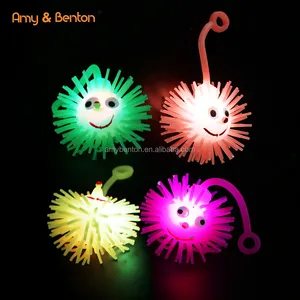 Party Favors Glow Parties Light-up Toys TPR Led Hedgehog Fur Balls Hedgehog Puffer Flashing Toy