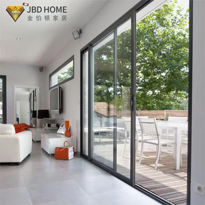 <span class=keywords><strong>Porte</strong></span> <span class=keywords><strong>coulissante</strong></span> en aluminium anti-ouragan avec panneaux à double vitrage pour l'entrée intérieure des maisons côtières, cave à vin, chambre à coucher - Product Image 2