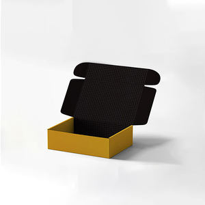 Petites boîtes d'expédition <span class=keywords><strong>noir</strong></span> brillant avec logo personnalisé Boîte d'emballage en carton pour <span class=keywords><strong>robe</strong></span> - Product Image 2