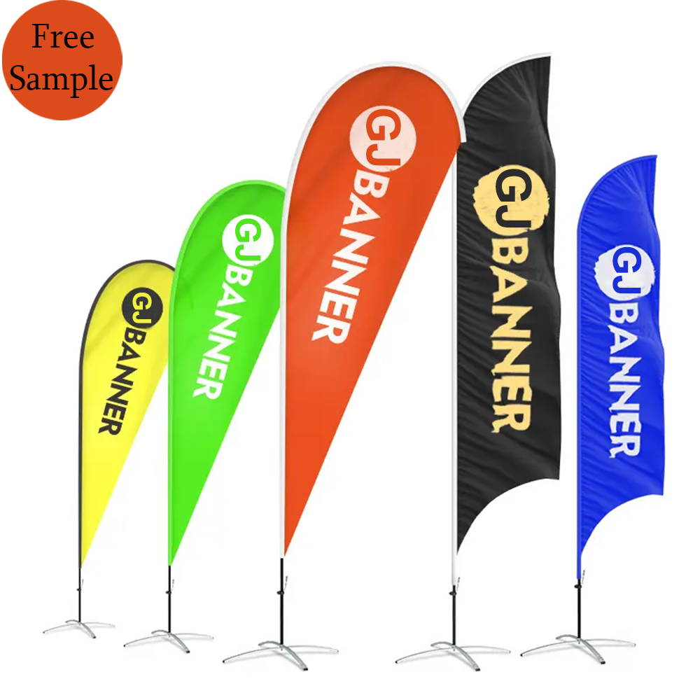 Promotional Flag Factory Direct Sale Custom Logo Flags Outdoor Beach Teardrop Flags Feather Banners for Advertising