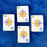 Tuiles de Mahjong américaines modernes en acrylique bleu double couche pour 4 joueurs, usage divertissement, fabricant OEM ODM, prise en charge des commandes en gros