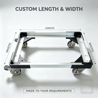 Chariot de manutention en aluminium pour entrepôt, longueur et largeur personnalisables, 4 roues silencieuses pour conteneurs en plastique empilables