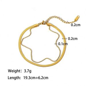 Tornozeleira delicada de borboleta bañada en oro de 18K con cadena doble de acero inoxidable y circonitas para mujeres - Product Image 6