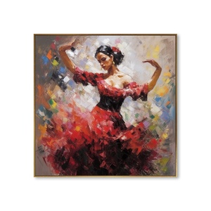 Spagnolo flamenco donna ballerina pittura a olio soggiorno <span class=keywords><strong>dipinti</strong></span> murali decorativi 100% dipinto a mano pittura a olio - Product Image 1