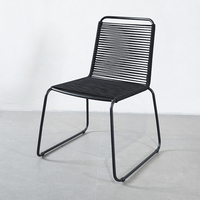 TIPTOP Vente en gros de meubles de patio, chaise de salle à manger en rotin tressé d'extérieur, chaise en corde tressée de jardin, chaise empilable pour terrasse et jardin