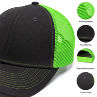 Casquette Snapback 6 Panneaux Vierge de Haute Qualité avec Logo Brodé Personnalisé, Patch en Cuir, Style Hip Hop, Casquette Trucker en Maille Vierge pour Homme