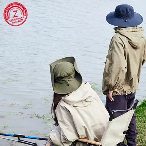 Chapéu de pescador de primavera verão, chapéu dobrável para homens e mulheres, à prova d'água, proteção solar para pesca ao ar livre e secagem rápida
