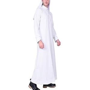 Vêtements musulmans à manches longues Thobe / Thawb Thobe souple de haute qualité Col arabe saoudien Hommes Jubba Thobe Marque privée - Product Image 3