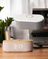 Chargeur sans fil Bluetooth haut-parleur intelligent réveil musique lampe de bureau chevet petite veilleuse bruit blanc sommeil