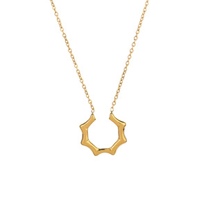 Nouvelle arrivée Collier pendentif cœur en acier inoxydable 18 carats plaqué or Bijoux tendance à la mode pour diamant <span class=keywords><strong>perle</strong></span> <span class=keywords><strong>d</strong></span>'émeraude - Product Image 5
