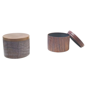 <span class=keywords><strong>Retro</strong></span> gỗ-hạt phong cách hương liệu nến <span class=keywords><strong>tin</strong></span> có thể một mảnh kéo dài nắp tinplate container - Product Image 4