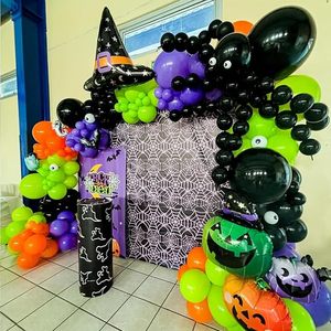 Lots <span class=keywords><strong>de</strong></span> ballons d'Halloween en gros, 134 pièces, <span class=keywords><strong>noir</strong></span>, orange, violet, vert, version brillante, ballons en latex gonflables à l'hélium/à l'air, anniversaire - Product Image 1