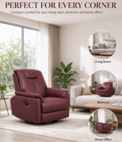 Fauteuil inclinable Factoryr, 360 °   Fauteuil pivotant et à bascule 160 °   Fauteuil inclinable en cuir PU pour salon et chambre à coucher