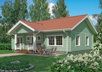 Vorgefertigtes Holz-Landhaus mit Offenem Grundriss & Doppelten Terrassen, Ideal für Familienalltag