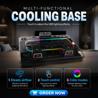 Support de refroidissement PS5 Slim avec double ventilateur RGB 7 couleurs, station de charge pour deux manettes, 3 ports USB 2.0
