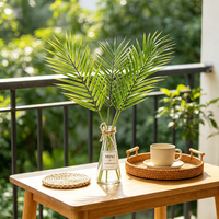 Dekorative Blumen, Kränze und Pflanzen, Grüne Künstliche Areca-Palmblätter, Künstliche Palmenzweige für Party- und Hochzeitsdekoration