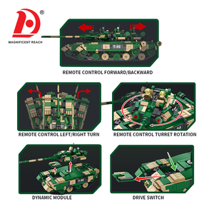 Char d'assaut <span class=keywords><strong>militaire</strong></span> télécommandé à double commande, 1085 pièces, blocs de construction DIY, véhicule blindé de simulation, jouet éducatif pour enfants - Product Image 3