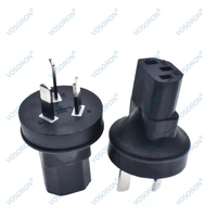 Nouvelle-Zélande AU vers IEC 320 C13 Prise femelle CA CE pour adaptateur d'alimentation 3 prises 10A en PVC pour conversion PDU/UPS
