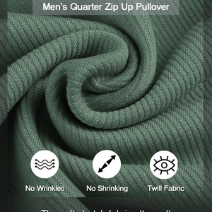 Sudadera polo casual de manga larga con media cremallera y bolsillo para hombre, venta al por mayor - Product Image 4