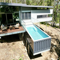 Piscine familiale extérieure en fibre de verre de 40 pieds, piscine hors sol, grande piscine en conteneur, piscine en conteneur sur mesure