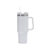 Gobelet isotherme de haute qualité en acier inoxydable à double paroi de 40 oz avec paille et poignée