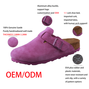 Sandalias <span class=keywords><strong>Birkenstock</strong></span> de Corcho OEM/ODM - Estilo <span class=keywords><strong>Boston</strong></span> de Alta Calidad con Hebilla Ajustable, Envío Rápido a Todo el Mundo, Zapatos Birken - Product Image 2