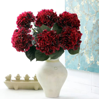 JIN PENG 62cm Real Touch Latex Hortensia Bruine Kunstbloem voor Bruiloft Tafel Huis Vaas Centerpiece Decoratie