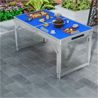 Mesa Plegable de Aluminio con Altura Ajustable y Asa de Transporte para Picnic al Aire Libre, Camping y Mesa Plegable Portátil Tipo Maleta