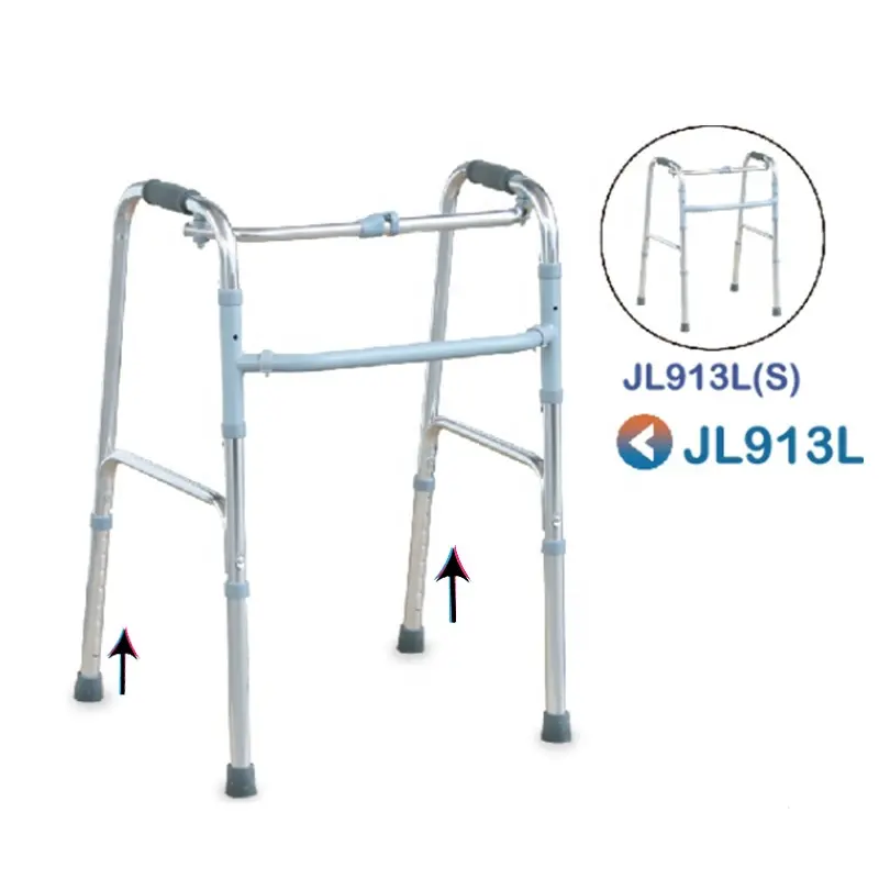 Soins de santé médicaux en plein air quatre jambes en aluminium léger aide à la marche Rollator Walker