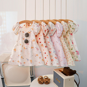 Robes <span class=keywords><strong>d</strong></span>'<span class=keywords><strong>été</strong></span> pour enfants, mode féminine pour filles, imprimé floral, jupe de princesse tendance pour jeunes filles - Product Image 3